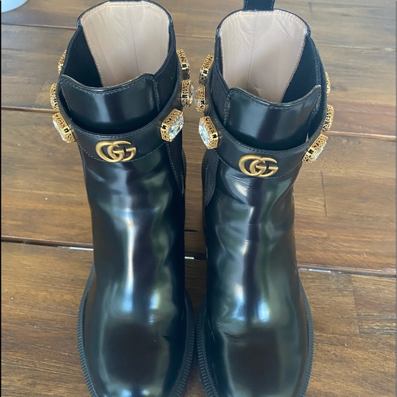 Gucci Leather Ankle Boot With Belt 39.5 - Picture 11 of 13